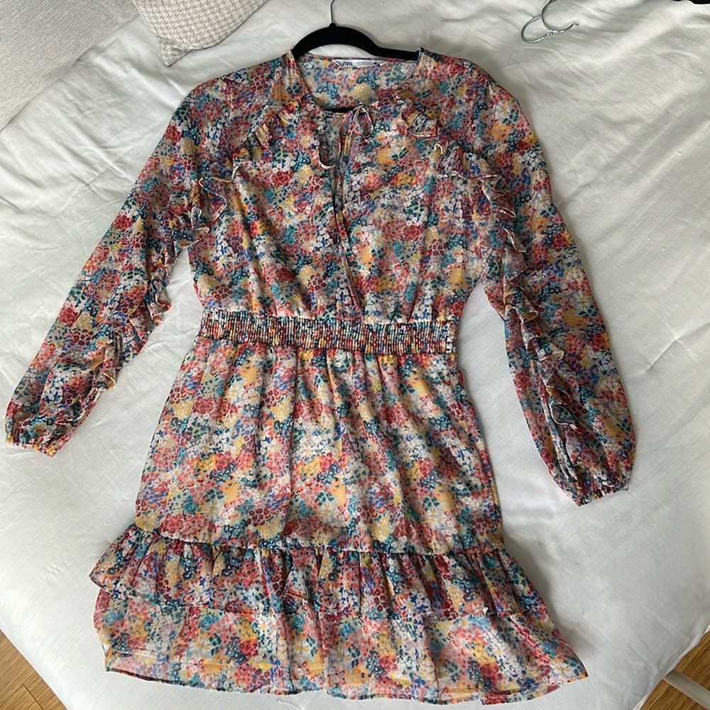 Zara Floral Print Dress - Long Sleeve